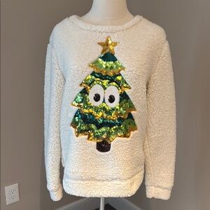 Chance or Fate Green and White Crew Neck Sweater